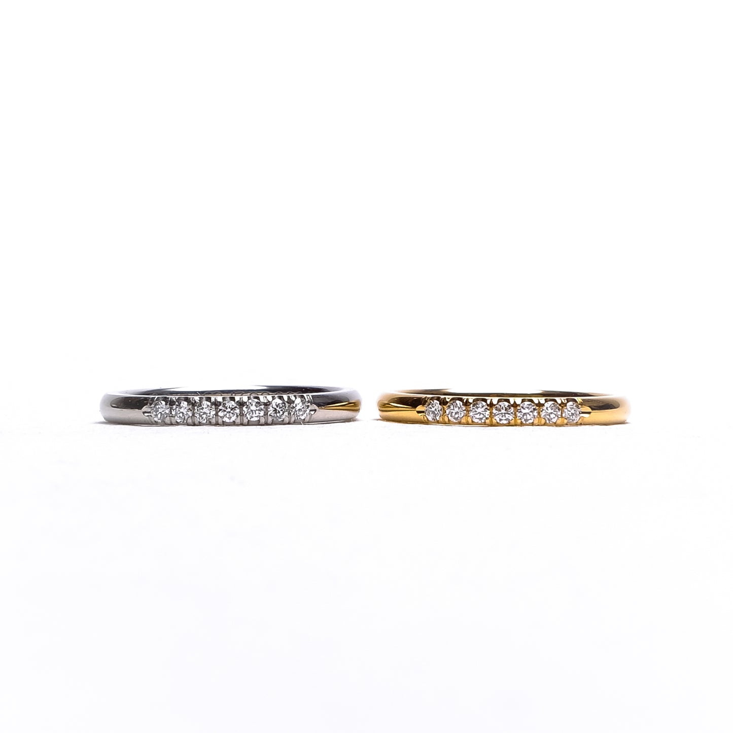 Memoryring mit 7 Brillanten | 750 Gelbgold oder 950 Platin