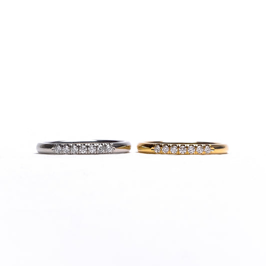 Memoryring mit 7 Brillanten | 750 Gelbgold oder 950 Platin