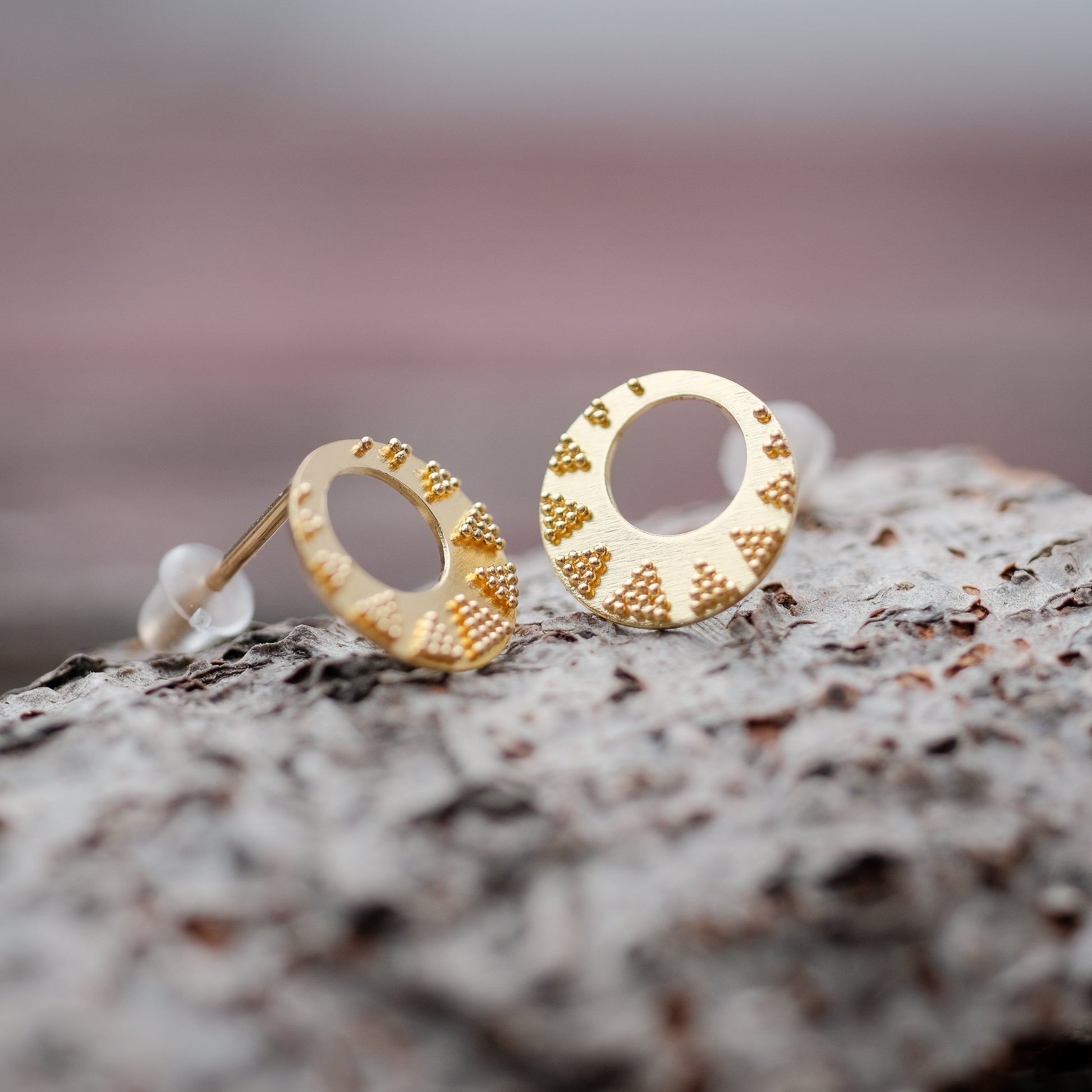 ohrstecker rennrad Lunar cycle earrings| 900 Gelbgold